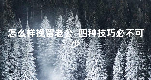 怎么样挽留老公  四种技巧必不可少
